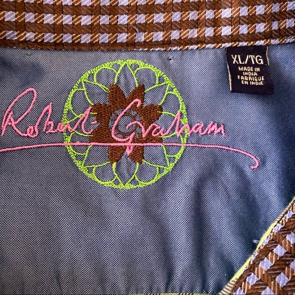 Robert Graham Long Sleeve Stripes Button Front Flip Cuff Mens Shirt Size XL - Picture 5 of 9